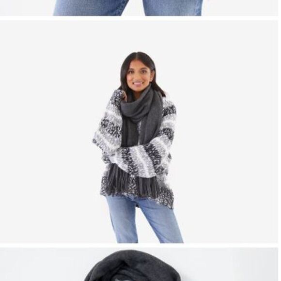 Lucky Brand Solid Brushed Scarf Charcoal Color - Picture 3 of 7